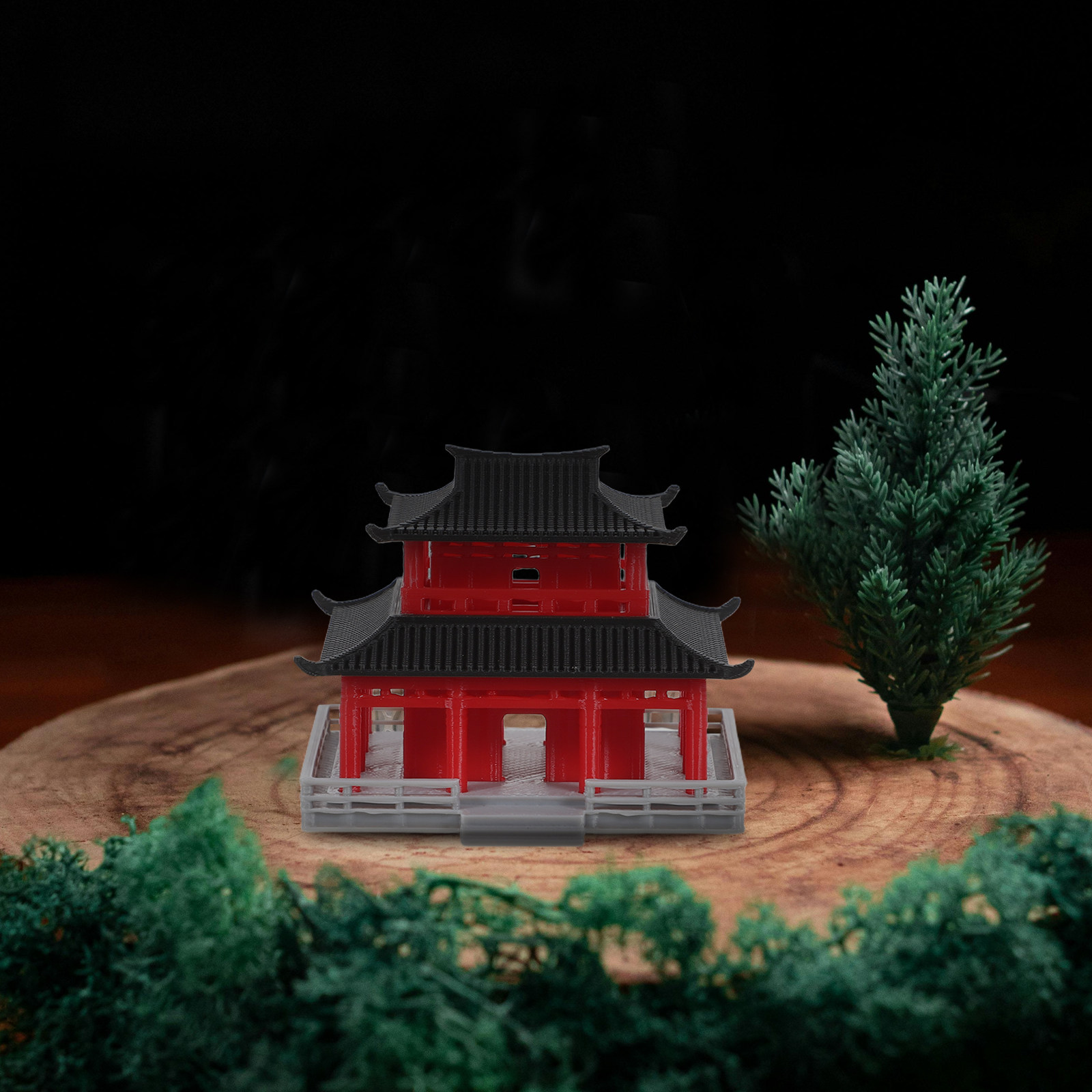 Black Red Ancient Chinese Pavi - Aquarium Decor ulasan dan harga