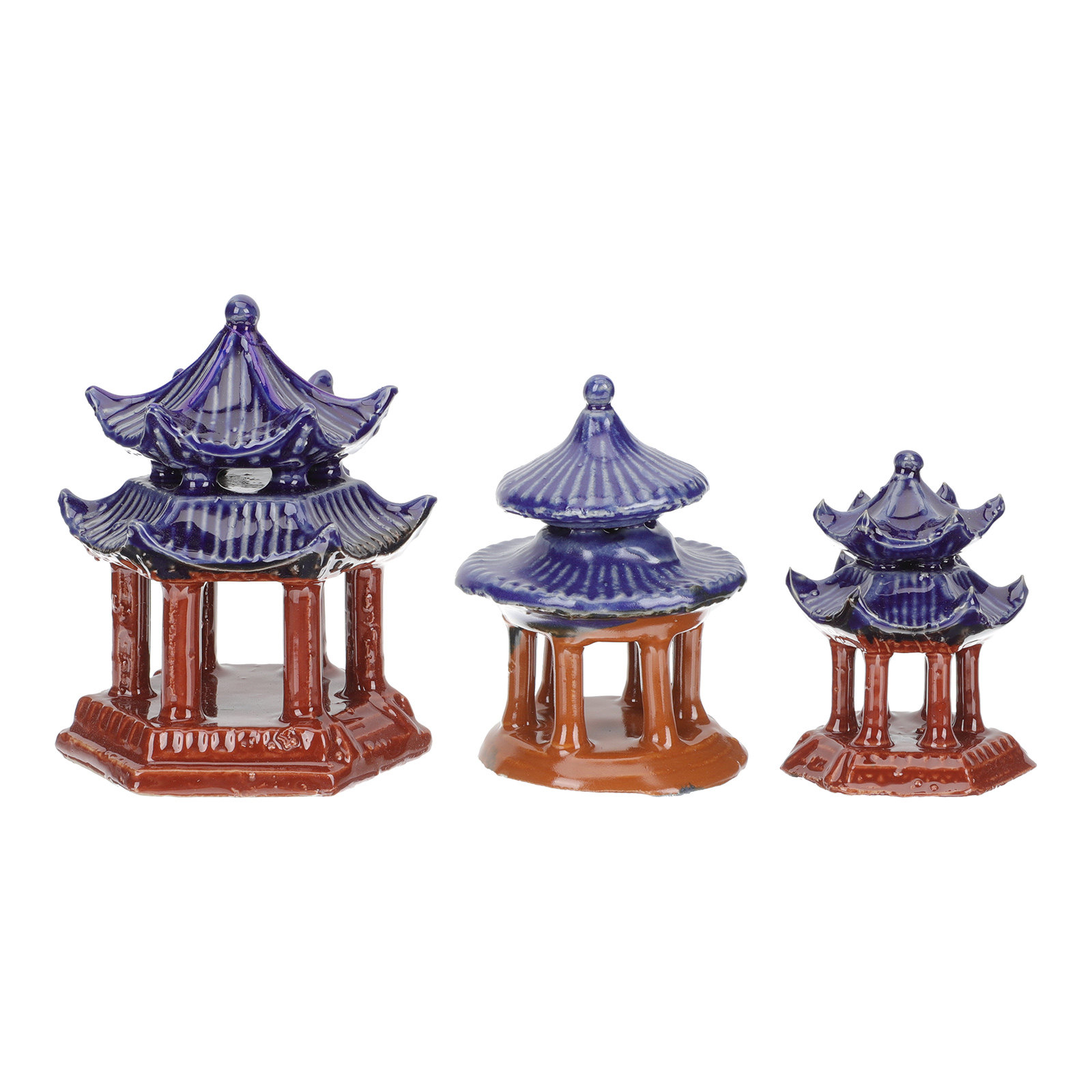 3Pcs Ceramic Pavilion Miniatur - Aquarium Decor ulasan dan harga