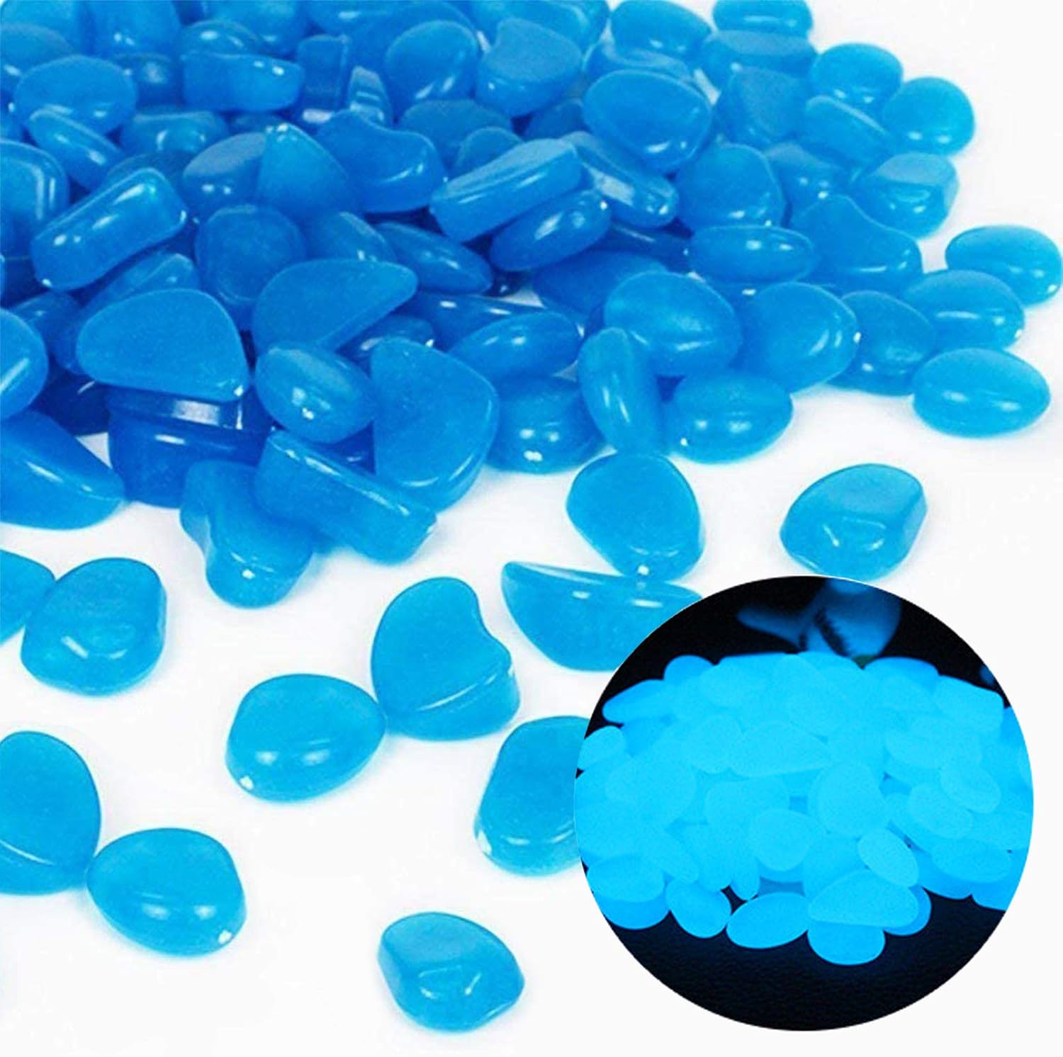 Fish Tank Rocks Glow Blue Pebb - Fish Tank Gravel ulasan dan harga
